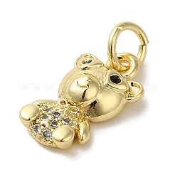 Brass Micro Pave Clear Cubic Zirconia Pendants&nbsp;KK-R162-004C-G