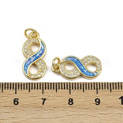 Brass Micro Pave Cubic Zirconia Enamel Pendants&nbsp;KK-L249-01G