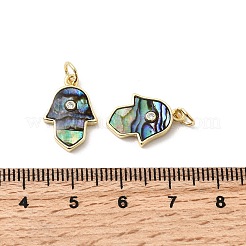 Brass Micro Pave Cubic Zirconia Pendants&nbsp;KK-K384-18G