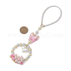 Acrylic Butterfly Heart Pendant Decorations&nbsp;HJEW-JM02000