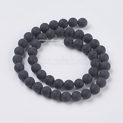 Black Agate Gemstone Beads Strands&nbsp;G-G447-4A