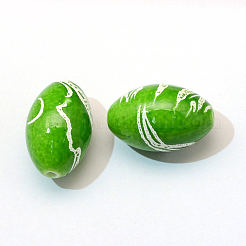 Spray Painted Drawbench Acrylic Beads&nbsp;ACRP-S659-10x14mm-M