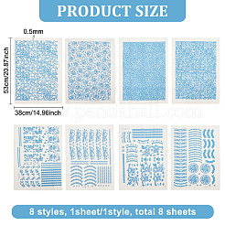 8 Sheets 8 Styles Paper Ceramic Decals&nbsp;DIY-BC0012-05B