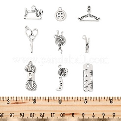 54Pcs 9 Styles Sewing Theme Tibetan Style Alloy Pendants&nbsp;TIBE-FP0001-06