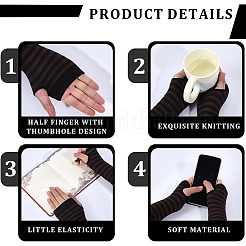 4 Pairs Acrylic Fiber Yarn Knitting Fingerless Gloves&nbsp;AJEW-DJ0001-58D