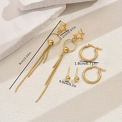 Stainless Steel Star Tassel Earrings Sets&nbsp;OV1980-2