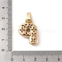 Brass Micro Pave Cubic Zirconia Pendants&nbsp;ZIRC-P121-01G-P