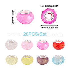 20Pcs Pearlized Resin European Beads&nbsp;RESI-TA0004-36