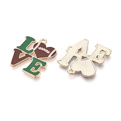 Rugby Theme Alloy Enamel Pendants&nbsp;ENAM-T025-02G-17