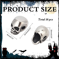 10Pcs Halloween 316 Surgical Stainless Steel Beads&nbsp;STAS-ME0002-89