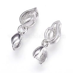 Long-Lasting Plated Brass Micro Pave Cubic Zirconia Ice Pick Pinch Bails&nbsp;X-ZIRC-F063-03P