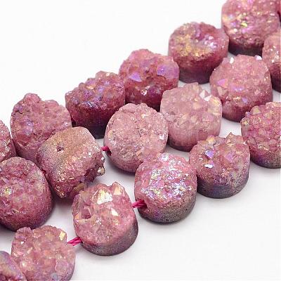 Electroplated Natural Druzy Quartz Crystal Bead Strands&nbsp;G-G889-01-1