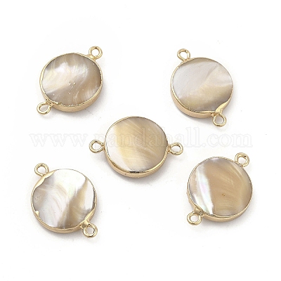 Natural Trochid Shell Connector Charms&nbsp;PEAR-P004-54KCG-1