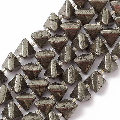 Natural Pyrite Beads Strands&nbsp;G-E590-03-1