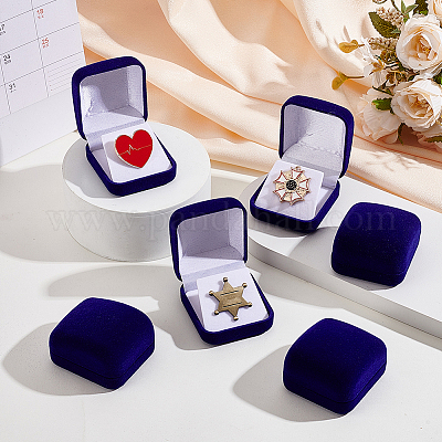 Flocking Badge Storage Boxes&nbsp;CON-WH0816-028-1