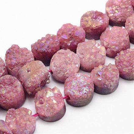 Electroplated Natural Druzy Quartz Crystal Bead Strands&nbsp;G-G889-01-1