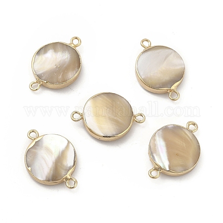 Natural Trochid Shell Connector Charms&nbsp;PEAR-P004-54KCG-1