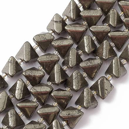 Natural Pyrite Beads Strands G-E590-03-1