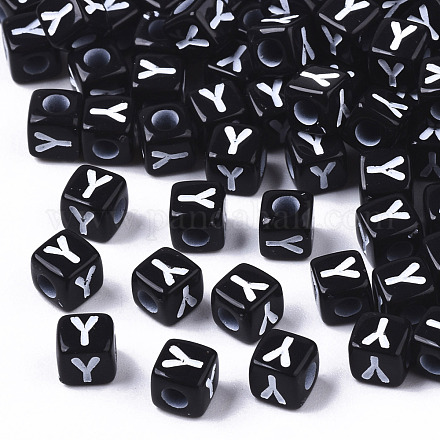 Opaque Acrylic Beads X-SACR-N002-01Y-1