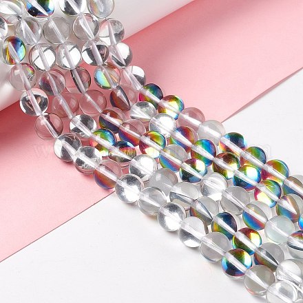Synthetic Moonstone Beads Strands G-E573-02C-21-1