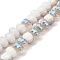 Half Rainbow Plated Electroplate Glass Beads, Two Tone, Pumpkin, Lilac, 9x11x12mm, Hole: 1.2mm, about 74pcs/strand, 23.23 inch(59cm)