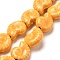 Ocean Series Glazed Porcelain Beads, Glossy Ceramic Beads, Conch, Orange, 14~15x11.5~12x5.5~6mm, Hole: 2mm, about 35pcs/strand, 13.39''(34cm)