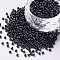 12/0 Glass Seed Beads, Opaque Colors Lustered, Round, Black, 2mm, Hole: 1mm, about 30000pcs/pound