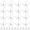28Pcs Bowknot Shape Brass Earring Hook, with Loops & 40Pcs Plastic Ear Nuts, Platinum, 22 Gauge, 16x15mm, Hole: 2mm, Pin: 0.6mm