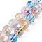 Transparent Glass Beads Strands, Hand Painted Beads, wiuth Enamel, Round, Colorful, 12~2.5mm, Hole: 1.2mm, about 30pcs/strand, 13.58 inch(34.5cm)