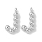 Brass Pendants, Cadmium Free & Nickel Free & Lead Free, Letter Charms, Platinum, 13x6x2mm, Hole: 1mm
