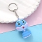 PVC Plastic Keychain, Cartoon Snake, Cornflower Blue, Pendant: 4.8x3cm