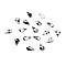 Spot Pattern Resin Cabochons, Nail Art Decoration Accessories, Teardrop, Clear, 8x4.5x1.5mm