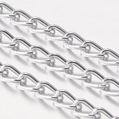 Aluminum Twisted Chains Curb Chains, Unwelded, Oxidated in Silver, Link: 4x5.2mm