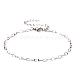 Non-Tarnish 304 Stainless Steel Cable Chain Bracelet for Men Women, Stainless Steel Color, 7 inch(17.7cm)