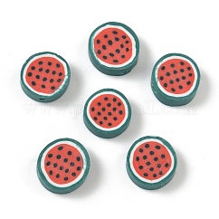 Fruit & Vegetable Theme Handmade Polymer Clay Beads, for DIY Jewelry Crafts Supplies, Watermelon, 14.5x5.5mm, Hole: 1.8mm