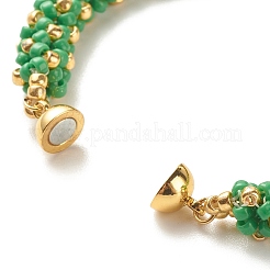 Glass Seed Beaded Bracelet with Brass Magnetic Clasp&nbsp;BJEW-JB07802-02