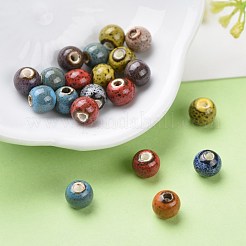 Fancy Aantiqued Glazed Porcelain Beads&nbsp;X-PORC-R401-M