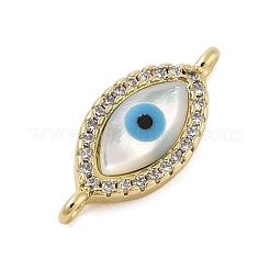 Rack Plating Brass With Natural shells And Micro Pave Cubic Zirconia Links&nbsp;KK-Z074-29G