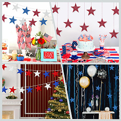 60Pcs 3 Colors Independence Day Theme Paper Glitter Star Wall Decoration&nbsp;AJEW-SP0001-11