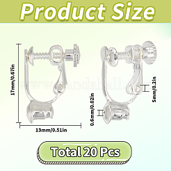 20Pcs Brass Screw Clip-on Earring Converters Findings&nbsp;KK-SC0004-79