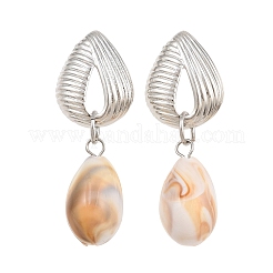 Brass Stud Dangle Earrings&nbsp;KK-CBA8324-08P