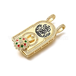 Brass Micro Pave Cubic Zirconia Pendants&nbsp;KK-Z125-23D-G