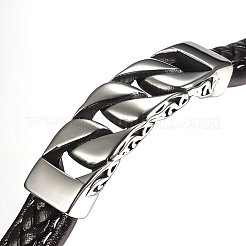 Men's Braided PU Leather Cord Bracelets&nbsp;BJEW-H559-08