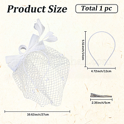Gauze Mesh Veil Cloth with Aligator Hair Clip&nbsp;AJEW-WH20018-97B