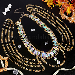 Rhinestone Cup Chains Belts&nbsp;AJEW-WH0470-61G