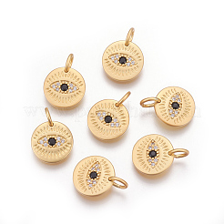 Brass Micro Pave Cubic Zirconia Charms&nbsp;KK-O118-16MG