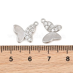 Brass Micro Pave Clear Cubic Zirconia Pendants&nbsp;CU-CBAFB7D-02P
