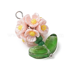 Glass Seed Beaded Flower Pendants&nbsp;PALLOY-MZ00521-01