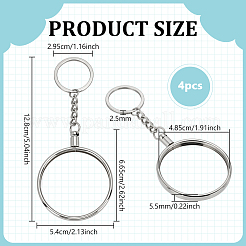 4Pcs Iron Alloy Key Ring&nbsp;FIND-FG0005-26P