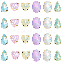 60Pcs 6 Styles Zinc Alloy Rhinestone Sew on Rhinestones&nbsp;FIND-CY0001-07